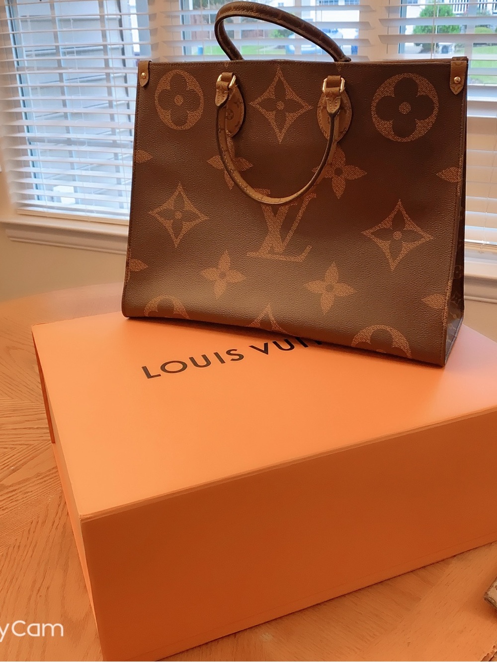 Louis Vuitton Brown Monogram Canvas Tote with Tan Accents